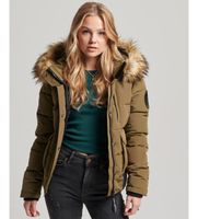 superdry para mujer w5011576a cazadora bomber acolchada con capucha everest verde s casual poliester