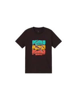 Camiseta Puma Graphic Logo Colour Infantil Negro