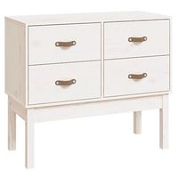 mueble consola de madera maciza de pino blanco 90x40x78 cm
