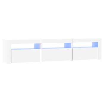 Mueble Tv - Mesa De Tv Con Luces Led Blanco 180x35x40 Cm