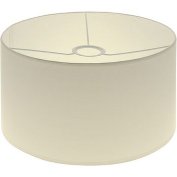 Pantalla cipriota redondo tela pvc802 con encaje e27 al.17xd.30cm beije