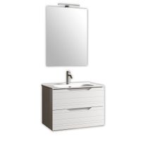 mueble de bano con espejo de 4 piezas en mdf blanco mate