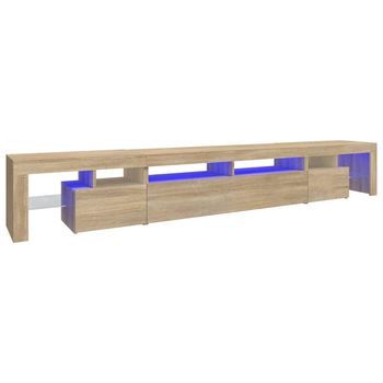 Mueble De Tv | Mueble De Salón | Mueble De Salón Tv Con Luces Led Roble Sonoma 260x36,5x40 Cm