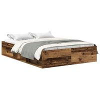 cama matrimonial  cama para adultos  estructura de cama sin colchon madera de ingenieria envejecida