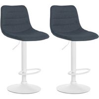 clp set de 2 taburetes de bar lex en tela gris oscuro 46x45x89 cm