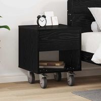 mesita de noche - mueble para dormitorio - madera de ingenieria - roble negro 405x40x48cm