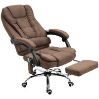 vinsetto silla de oficina para direccion con masaje calefaccion altura ajustable respaldo reclinable reposapies  cojin lumbar   aosom espana