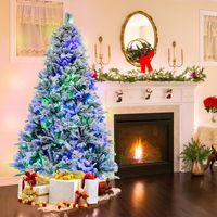 136cm180cm arbol de navidad artificial con agujas de pino y 8 modos de iluminacion-180cm cfw60990