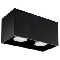 lampara de techo negro aluminio alt 10 cm