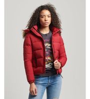 superdry para mujer w5011178a chaqueta corta con capucha de uso intermedio rojo xs casual nylon