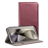 cool funda flip cover tipo libro liso borgona para samsung galaxy s24 ultra