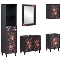 juego de muebles de bano con cajon 5 pcs madera de mango maciza vidaxl
