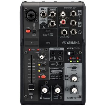 Mezclador Yamaha AG03MK2 3 canales USB 24bit 192kHz Negro