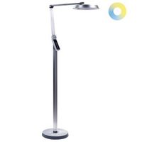 lampara de pie led plateada 170 cm material sintetico altura regulable carina