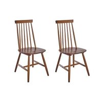 conjunto de 2 sillas de comedor de madera maciza estilo rustico marron burbank
