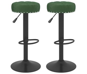Vidaxl taburetes de cocina 2 unidades terciopelo verde oscuro