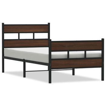 Estructura Cama Con Cabecero Y Pie Sin Colchón Marrón 75x190 Cm Vidaxl