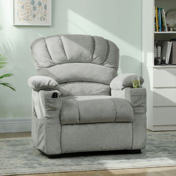 Sillón Relax Reclinable De Terciopelo Homcom 96x90x105 Cm - Gris
