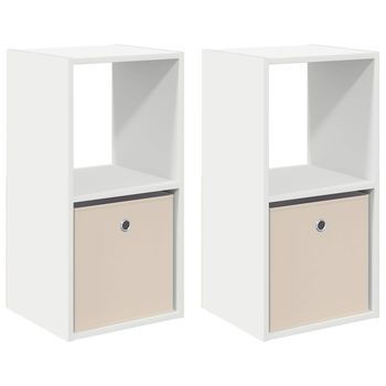 Mesita De Noche 2 Uds. 35 X 32 X 68,5 Cm Madera De Ingeniería Vidaxl