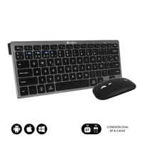 teclado  raton inalambrico subblim gris  negro