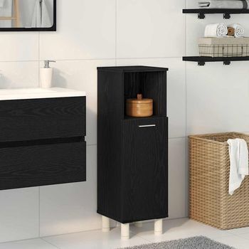 Vidaxl Gabinete De Baño Roble Negro 30 X 30 X 95 Cm