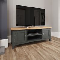 arlia oak and grey large tv unit