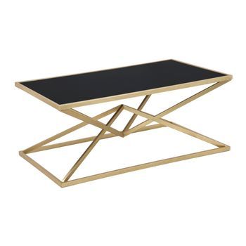 Mesa De Centro De Metal Dorado Cm 110x60x45