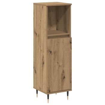 Armario De Baño Madera De Ingeniería Roble Artisan 30x30x100 Cm