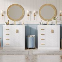 mueble de bano con lavabo - mueble para bano - ceramica y mdf - blanco 765x465x845cm