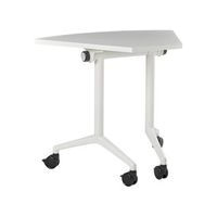 escritorio moderno plegable con ruedas mesa movil portatil 90 x 64 cm estructura metalica blanco cavi