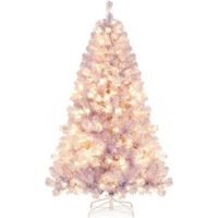 arbol de navidad con luces incorporadas costway 688 ramas - 180 cm - purpura