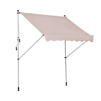 Outsunny Toldo Manual Retráctil 200x150 cm Ajustable con Manivela para Terraza Balcón Jardín Patio Protección Solar Beige   Aosom España