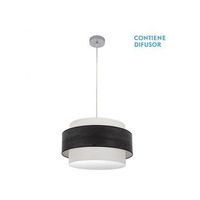 colgante myriam 2xe27 cromomadera negra regx50x50 cm