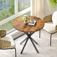 mesa de comedor - mueble de cocina - tablero de particulas - marron y negro 80x80x75cm
