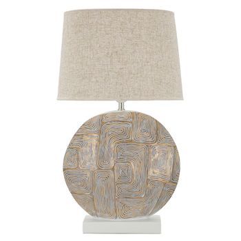 Lámpara De Mesa En Resina Dorada Ø Cm 38x64