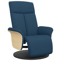 sillon reclinable con reposapies tela azul vidaxl