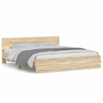 Estructura De Cama Con Cabecero Roble Sonoma 180x200 Cm Vidaxl
