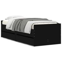 cama para adulto  cama individual  estructura de cama con cajones negro 90x190 cm