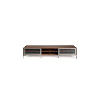 modulo tv moderno con puertas correderas y doble estante