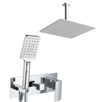 kibath grifo empotrado de ducha equipo de techo monomando que cuadrado acabado cromo brillo fabricado en laton