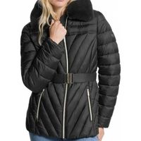 michael michael kors abrigo w fx fur trim para mujer
