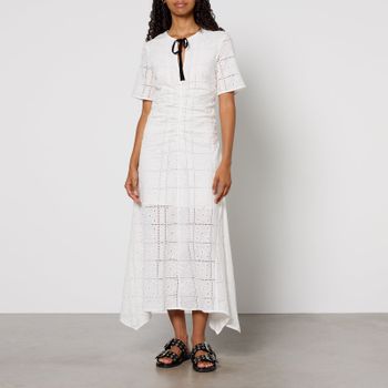 Ganni Broderie Anglaise Cotton Maxi Dress - EU 42/UK 14