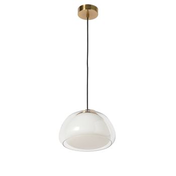 Lámpara colgante acabado dorado metal y vidrio transparente ø25 cm