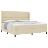 cama tapizada 203x203x128 cm  - crema