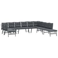 bancos de jardin cojines 7 pzas acero recubrimiento polvo negro vidaxl