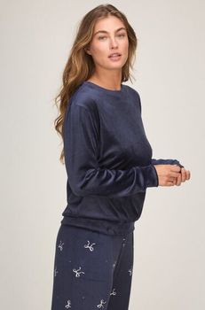 Hunkemöller Conjunto Pijama Velour Azul