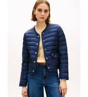 tommy hilfiger para mujer ww0ww49660 chaqueta slim de plumon que repele el agua marino s casual nylon