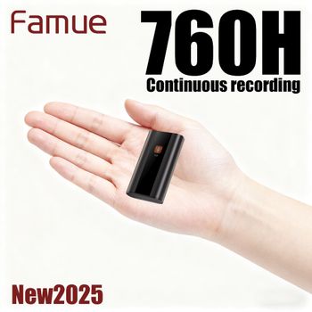 Grabador de voz profesional Famue 2025 nuevo: grabación de 760 horas, reducción de ruido de 90 dB, 32 GB, sonido HD, compacto, audio a texto, MP3