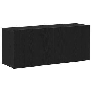 Gabinete De Tv Montaje En La Pared Roble Negro 100 X 30 X 41 Cm