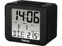 reloj de sobremesa - hama cube 00186304 digital hora alarma fecha y temperatura compacto negro
